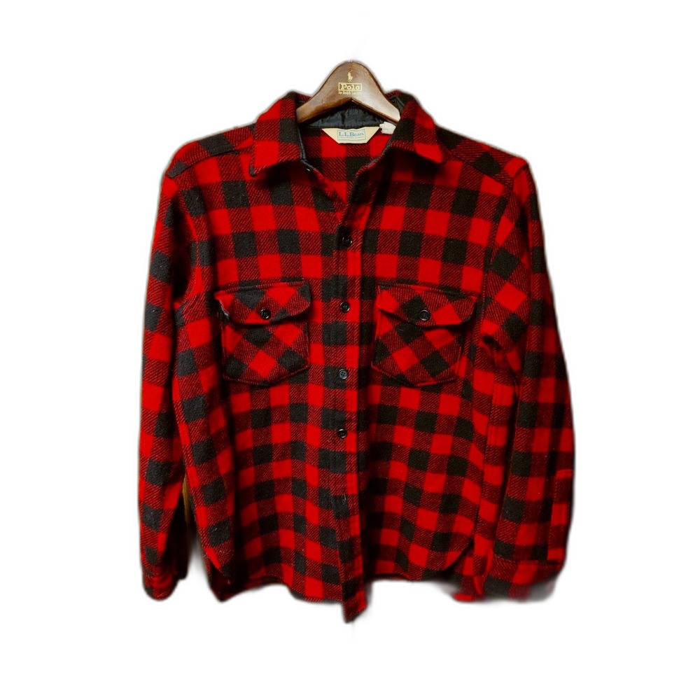 Vintage L.L. Bean heavy wool flannel size L made in USA
